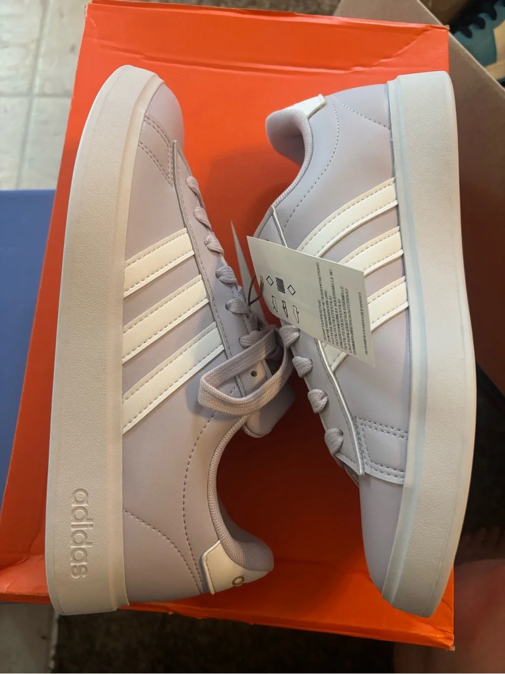 adidas Women's Grand Court Sneakers — Light Lavender / White